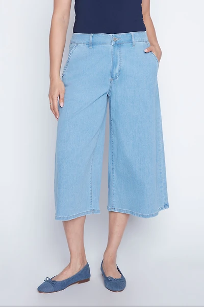 Wide leg stretch palazzo jean