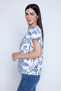 Le T-shirt imprimé à col rond