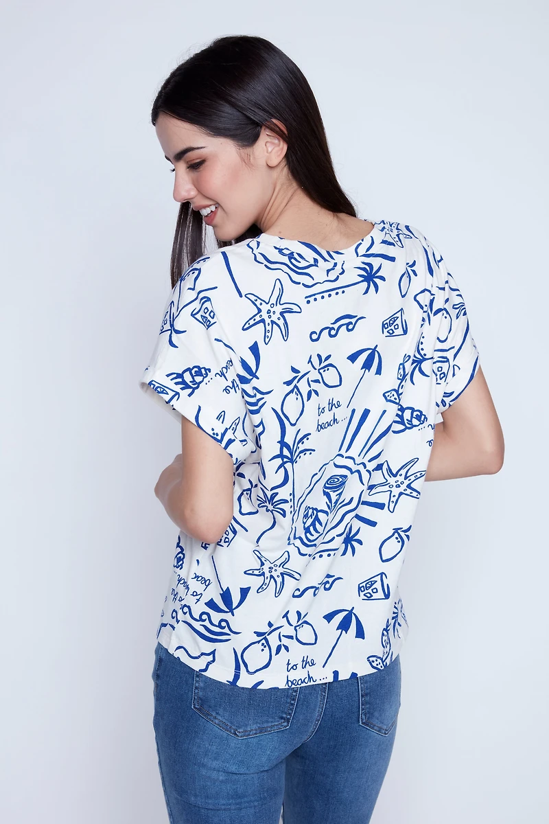 Printed crew neck t-shirt