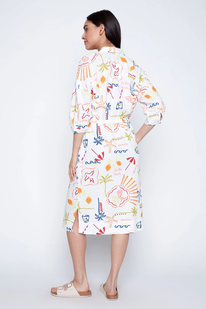 La robe chemise en mélange de lin