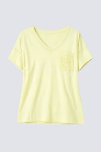V-neck cotton blend t-shirt