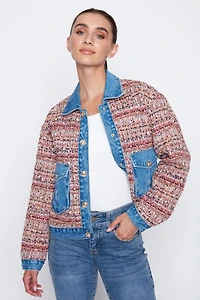 Mix media tweed jacket