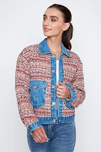 Mix media tweed jacket