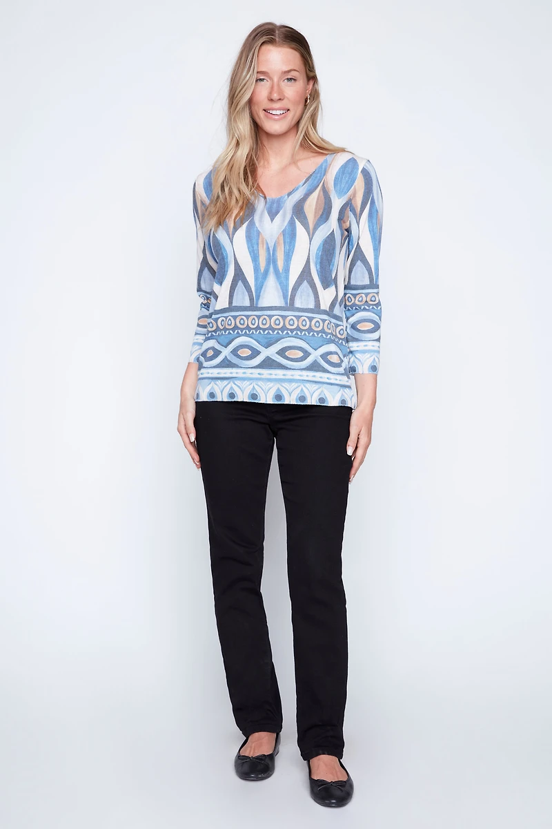 Abstract border print top