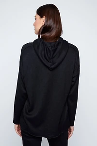 Amore print hooded top