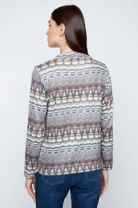Abstract print high neck top