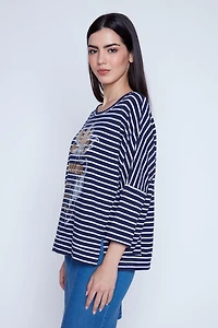 Dolman sleeve stripe top