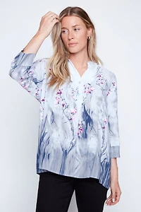 La blouse Henley imprimée