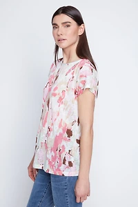 Printed soft knit top