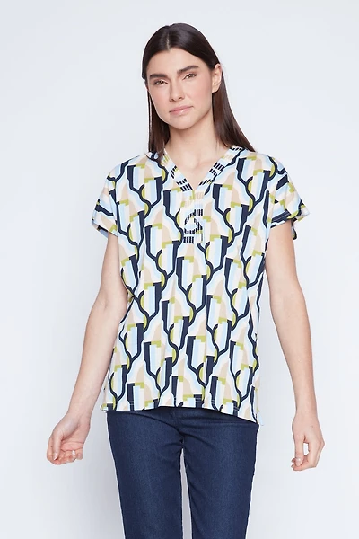 Abstract print top