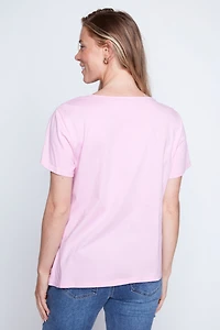 Fun fish beach print t-shirt