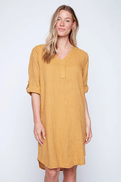 Stripe linen dress