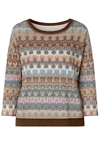 Abstract stripe print top