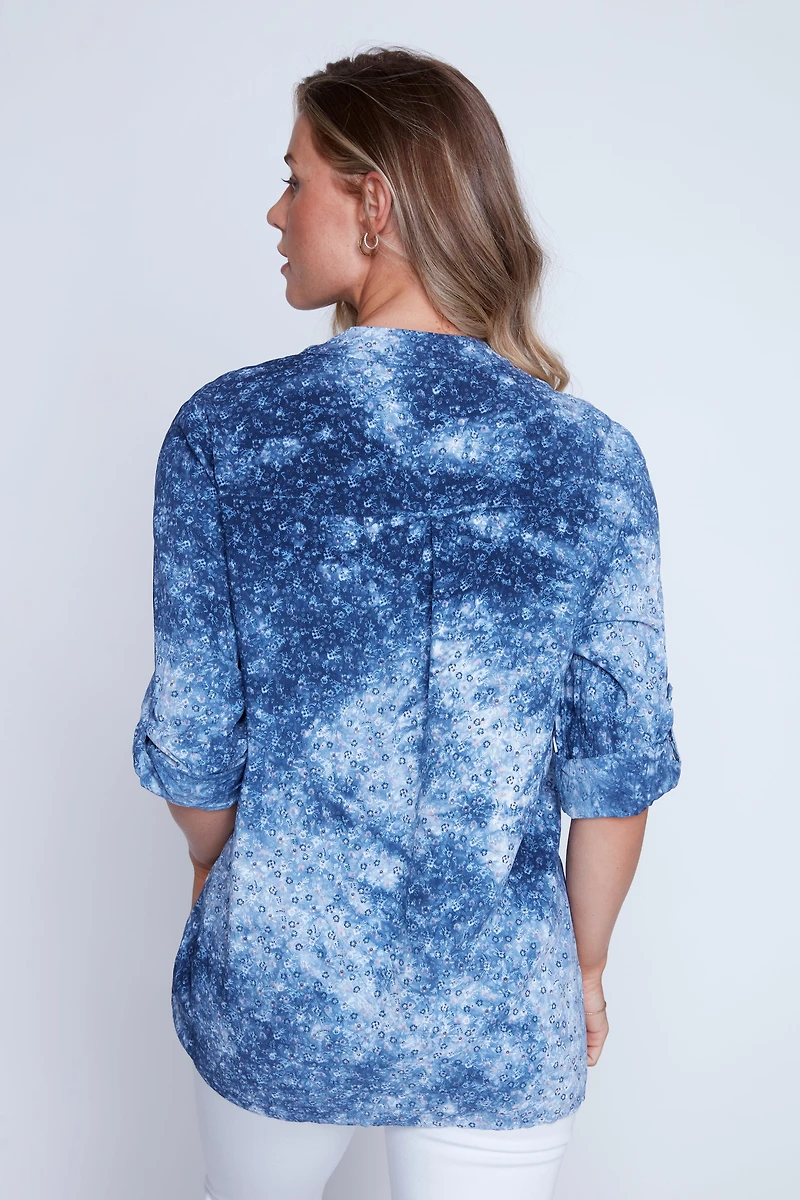 La blouse Henley imprimée