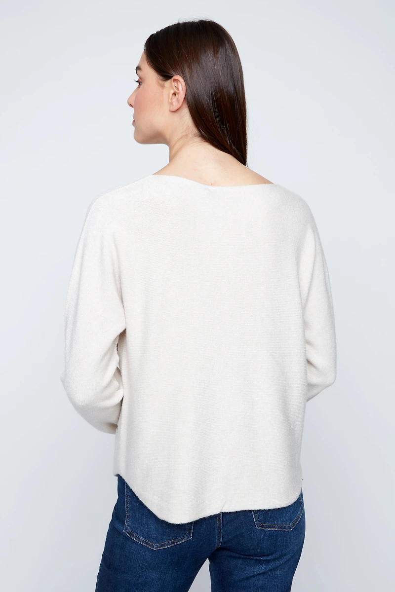 Foil circles print sweater