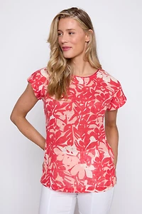 Tropical leaf print top