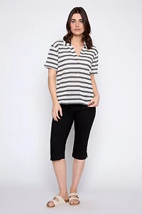 Stripe knit polo