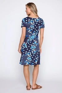 La robe soleil à imprimé fleuri et pois