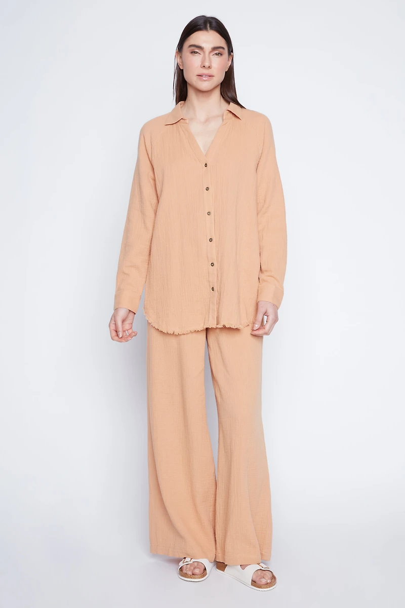 La blouse en coton froissé