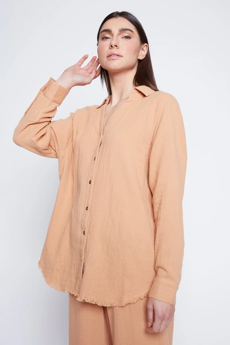 Cotton crinkle blouse