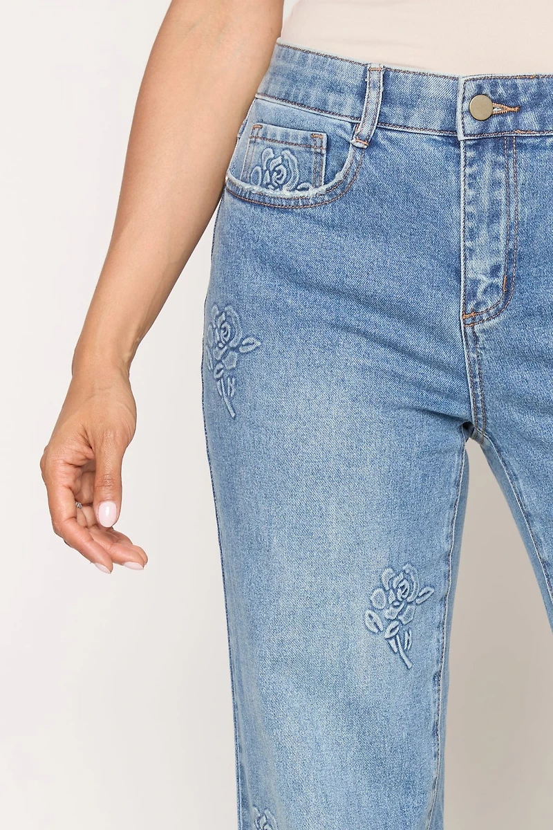 Sophia Embossed Floral Jean