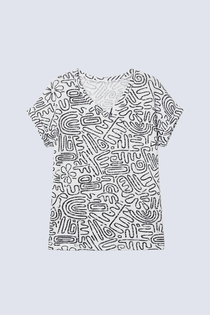 Monochrome two way convertible v-neck top