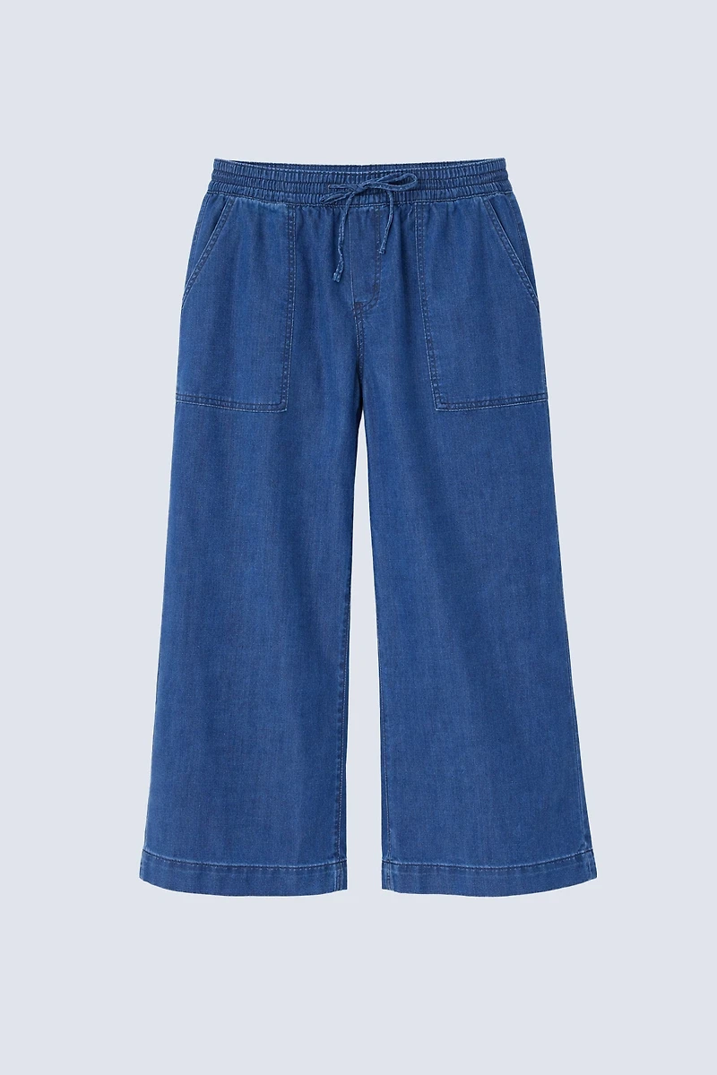 Lyocell wide leg capri