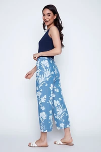 Wide leg floral capri
