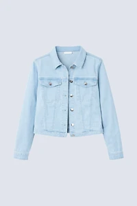 Stretch denim crop jacket