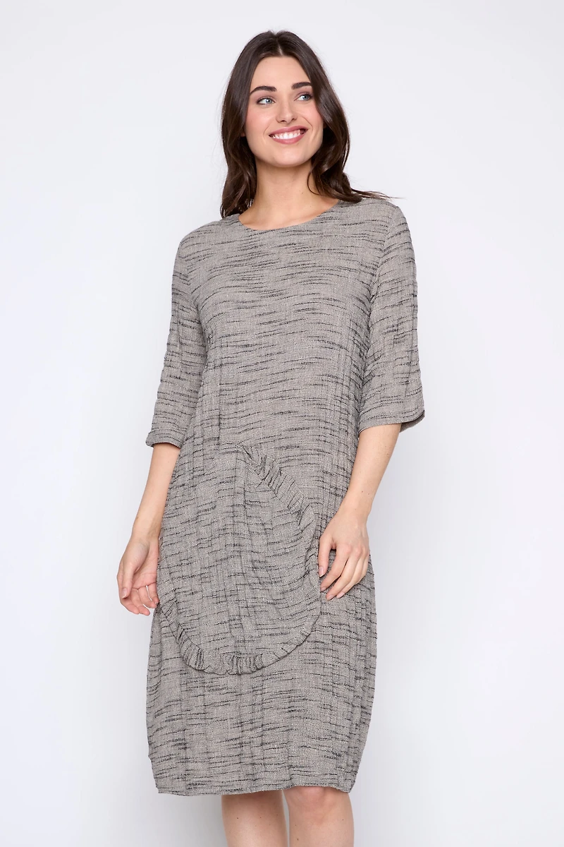 Textured linen blend dress