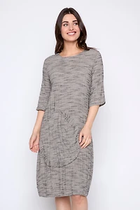 Textured linen blend dress