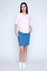 Shirring detail bamboo top