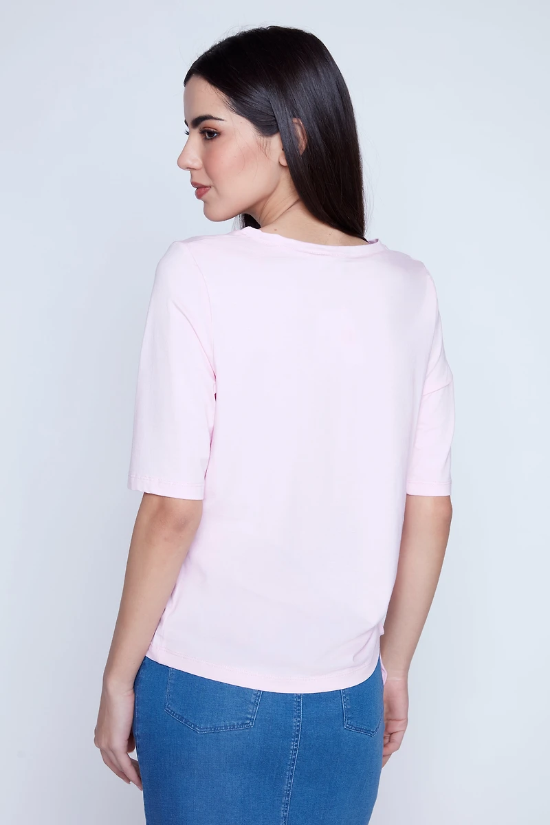 Shirring detail bamboo top