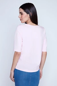 Shirring detail bamboo top