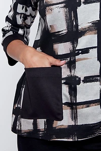 Plaid print cowl neck tunic