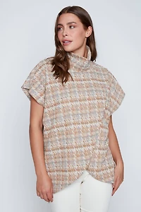 Boucle sleeveless cape