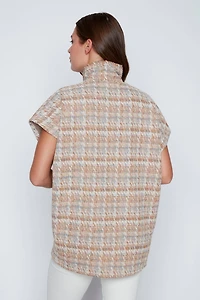 Boucle sleeveless cape