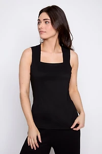 Le débardeur jacquard à col carré