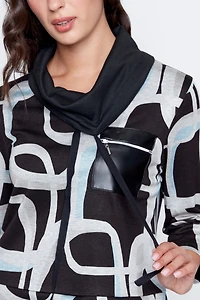 Print tunic with grommet detail