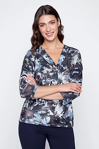 Le haut à paillettes imprimé floral