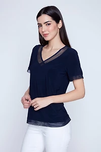 Mesh trim printed top
