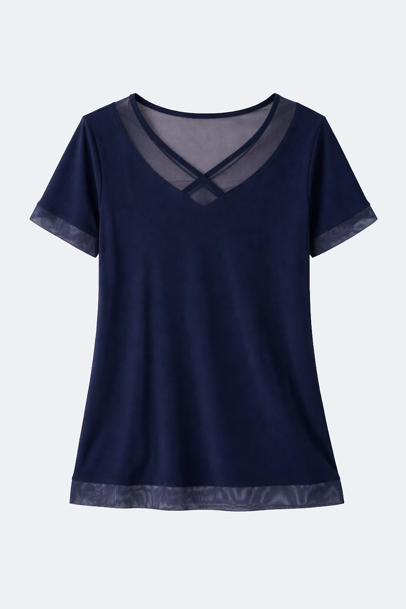 Mesh trim printed top