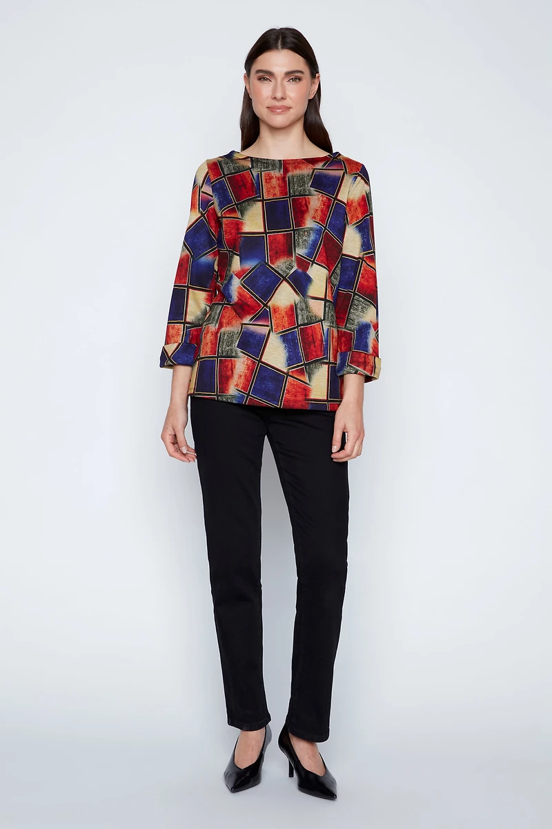 Le haut en maille double imprimé