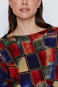 Printed double knit top