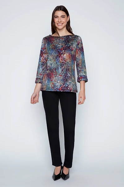 Le haut en maille double imprimé