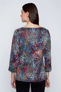 Printed double knit top