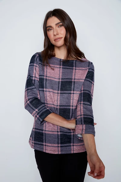 Printed double knit top