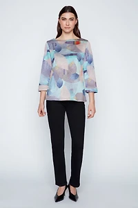 Printed double knit top
