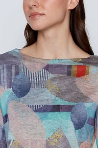 Printed double knit top