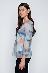 Printed double knit top
